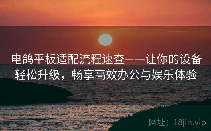 电鸽平板适配流程速查——让你的设备轻松升级，畅享高效办公与娱乐体验