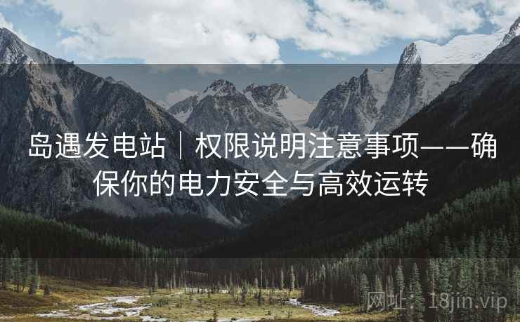 岛遇发电站｜权限说明注意事项——确保你的电力安全与高效运转