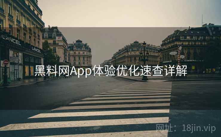 黑料网App体验优化速查详解