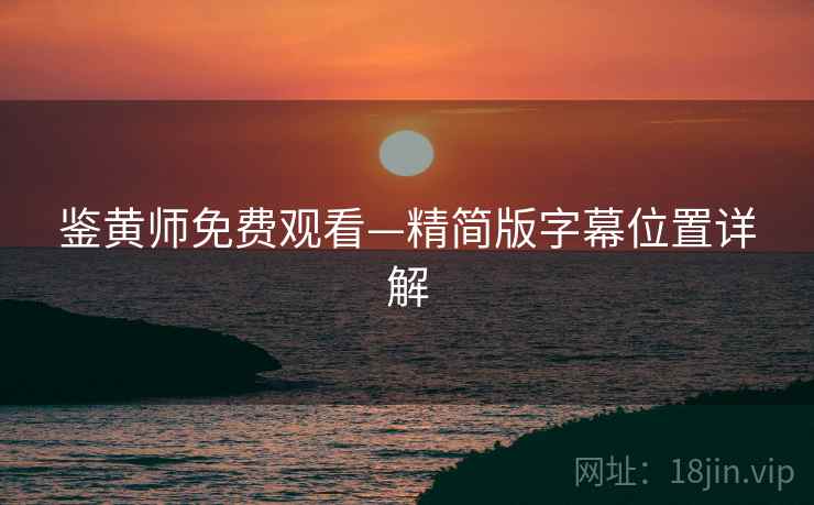 鉴黄师免费观看—精简版字幕位置详解