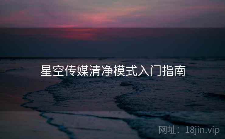 星空传媒清净模式入门指南
